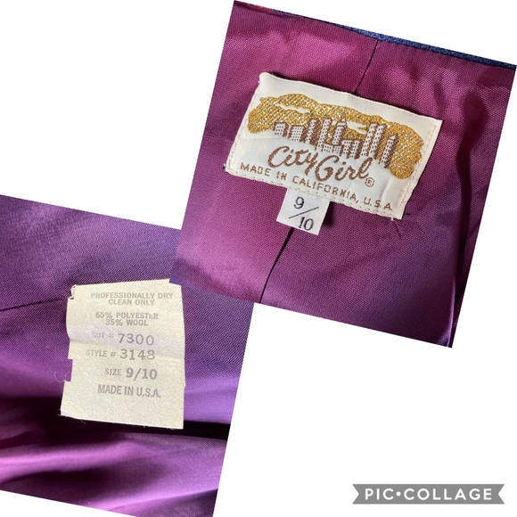 Vintage 80's City Girl Plaid Cropped Blazer 9/10 - Picture 8 of 8